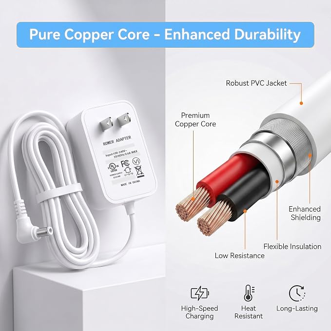 12V Power Cord for Levoit Core Mini Air Purifier Compatible - Image 7