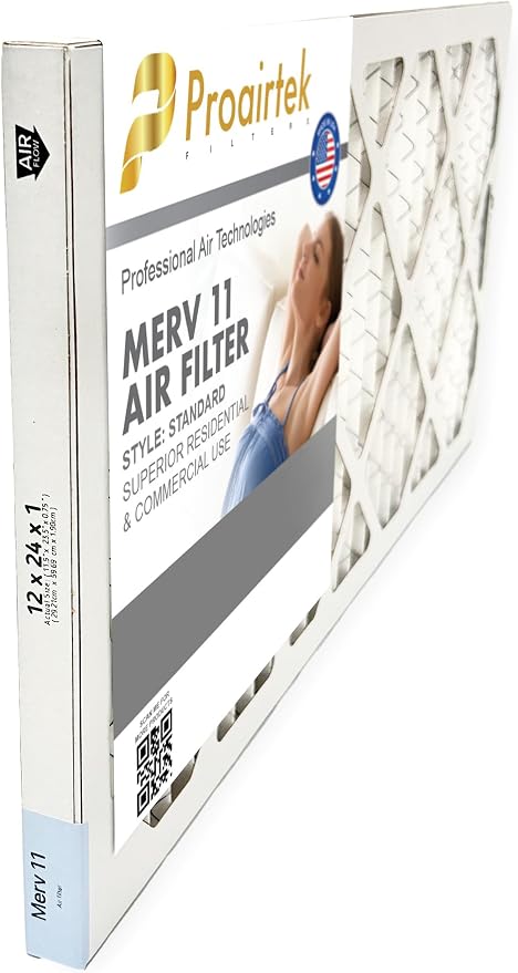 Proairtek AF12241M11SWH Model 12x24x1 Pack of 2 Air Filters, MERV 11; Ideal - Image 2