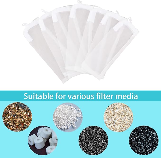 BOXOB 10pcs Aquarium Filter Media Bags, 100 Micron Extra Fine Media Filter - Image 6