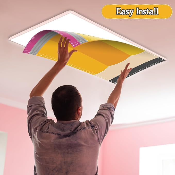 6Pcs Classroom Light Covers for Fluorescent Lights, Magnetic 2x4 FT Ceiling - Image 4