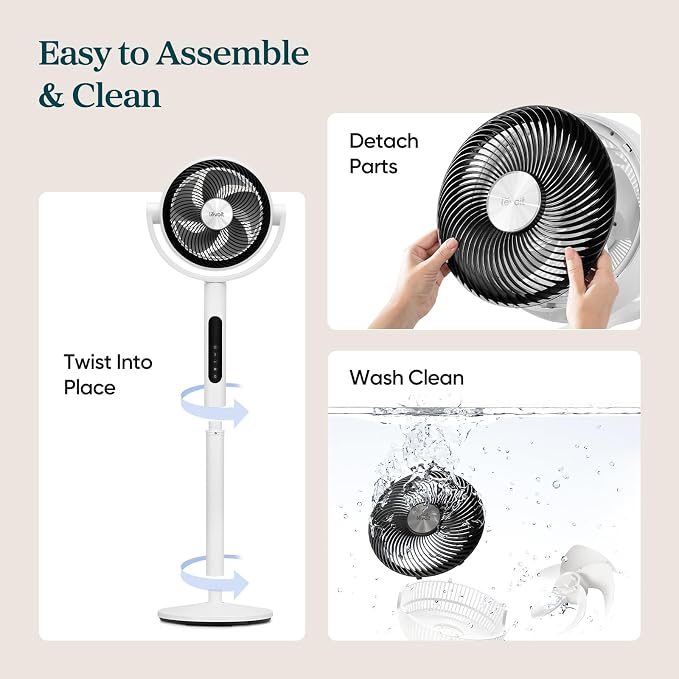 Levoit Standing Fan for Bedroom, CirculAir 120° Oscillating, Quiet 20dB - Image 7