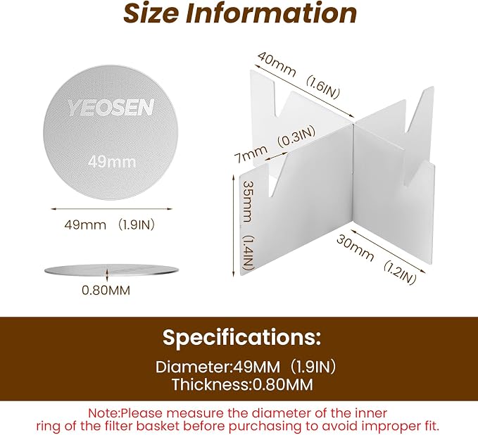 2Pack Stainless Steel Espresso Puck Screen - Image 2