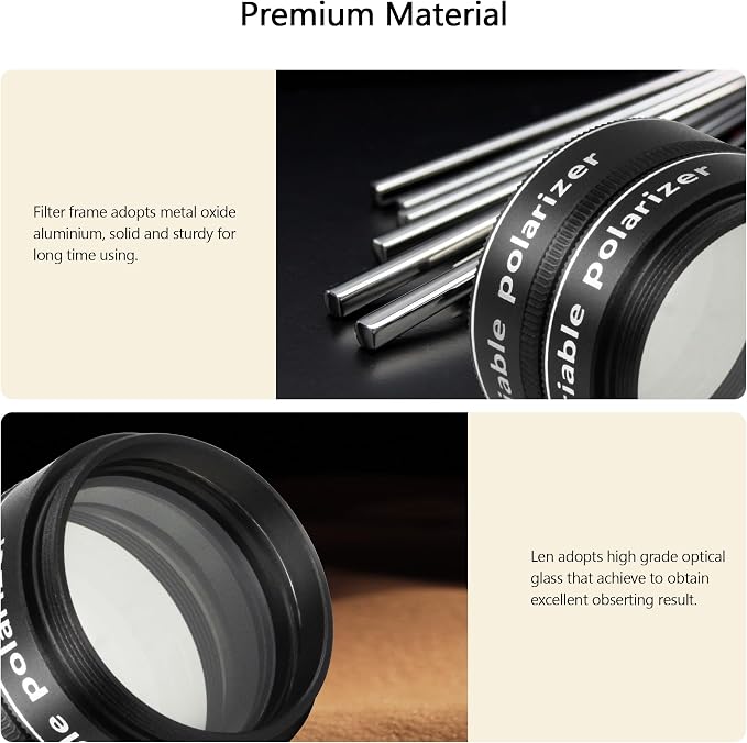 Astromania Telescope Filter, 1.25 Inch Variable Grey Polarizing Filter - Image 2
