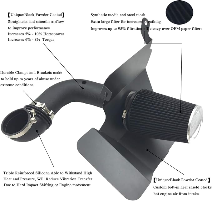 4 Inch Intake Pipe Perfit Formance Cold Air Intake Induction Kit - Image 2