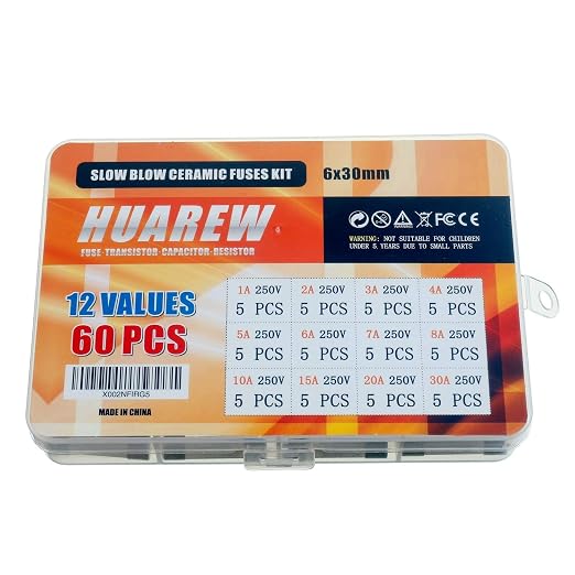 12 Values 60 Pcs 6 x 30 mm T 1A 2A 3A 4A 5A 6A 7A 8A 10A 15A 20A 30 A amp 250 V - Image 4