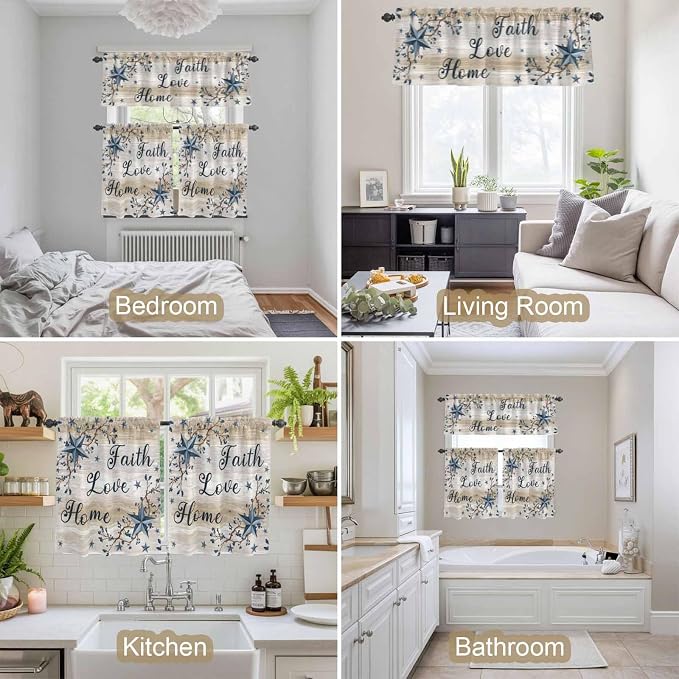 Vintage Country Kitchen Curtains Set 3 Piece - Image 4