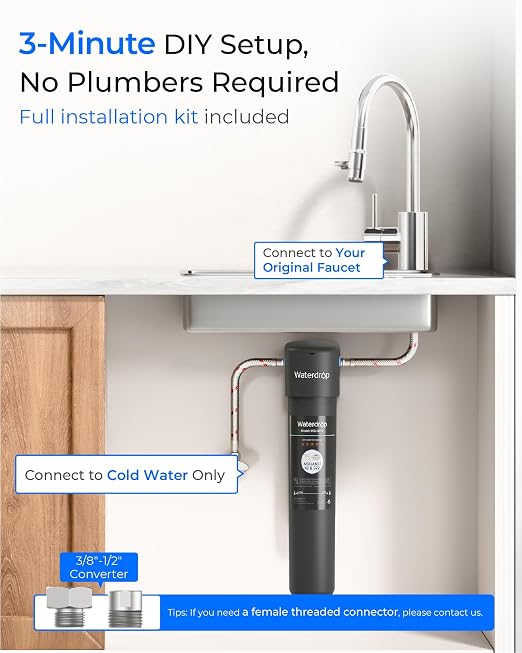 Waterdrop 15UA Under Sink Water Filter System, 2 Years, Bad Taste & Odor - Image 8