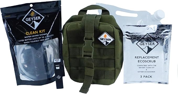 Geyser System Portable Camping Shower & Cleaning Kit for Camping, Backpacking, Overlanding, & Outdoor Recreation