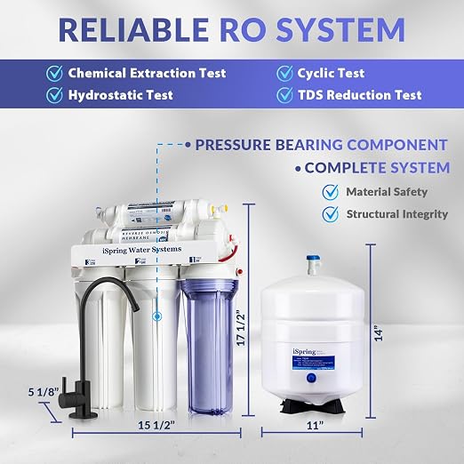 iSpring RCC7-BLK, NSF/ANSI 58 Certified, 5-Stage Reverse Osmosis System - Image 6