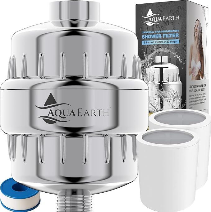 Aqua Earth Shower Filter Head for Hard Water Softening by FindYourAquaEarth