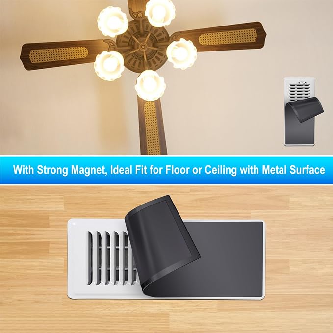 Magnetic Floor Register Vent Covers, 4 x 10 Inch Superior Hold Vent Covers - Image 4