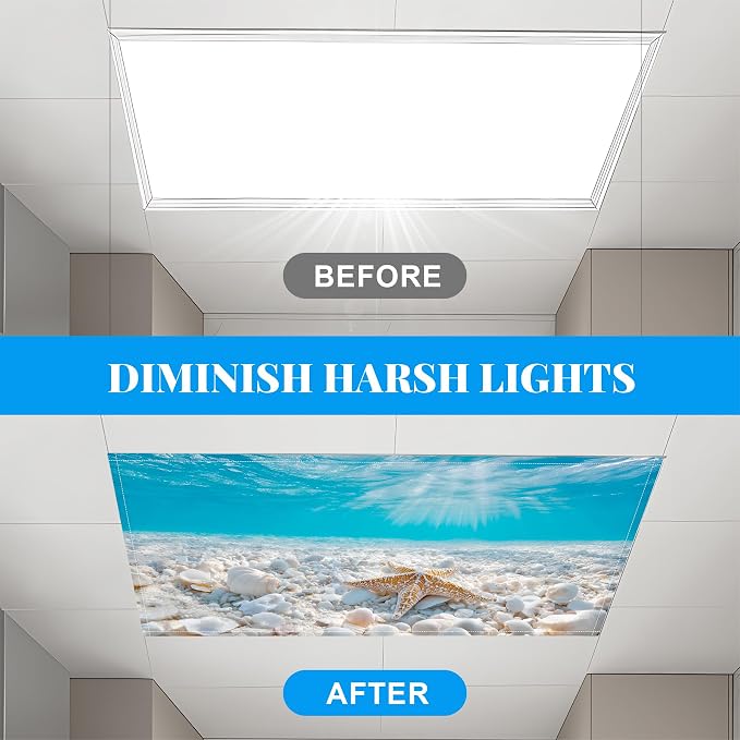 2 Pack Fluorescent Light Covers- 4 x 2 Feet Magnetic Ceiling Light Cover Room - Image 6