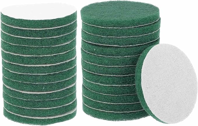 HARFINGTON 24pcs Scrubber Scouring Pads 180 Grits 4 Inch Drill Power Brush Hoop by HARFINGTON