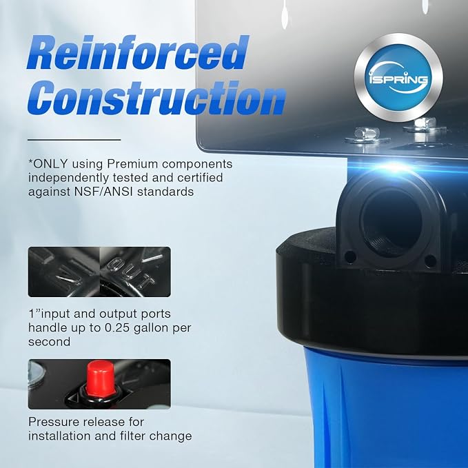 iSpring WGB21B+AH12MN16X2 2-Stage Whole House Water Filter System, Sediment - Image 2