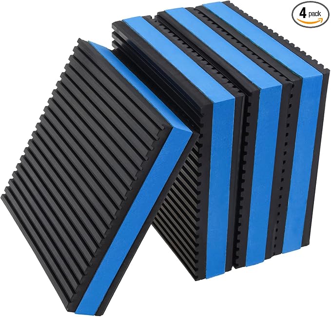 4-Pack Anti-Vibration Pads 4.7 x 4.7 x 7/8-inch, Heavy Duty Rubber Sound by CLAHJQX