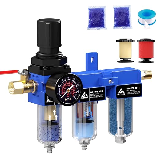 1/4 Inch NPT Three Stage Air Drying System, air Pressure Regulator by ATINY