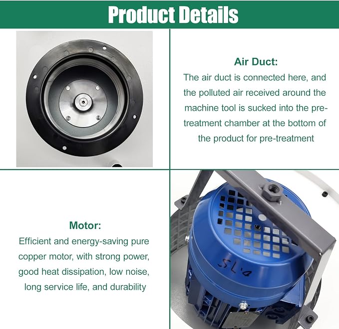 Oil Mist Collector 650-824CFM High-Efficiency Powerful Centrifugal CNC Oil Mist - Image 4