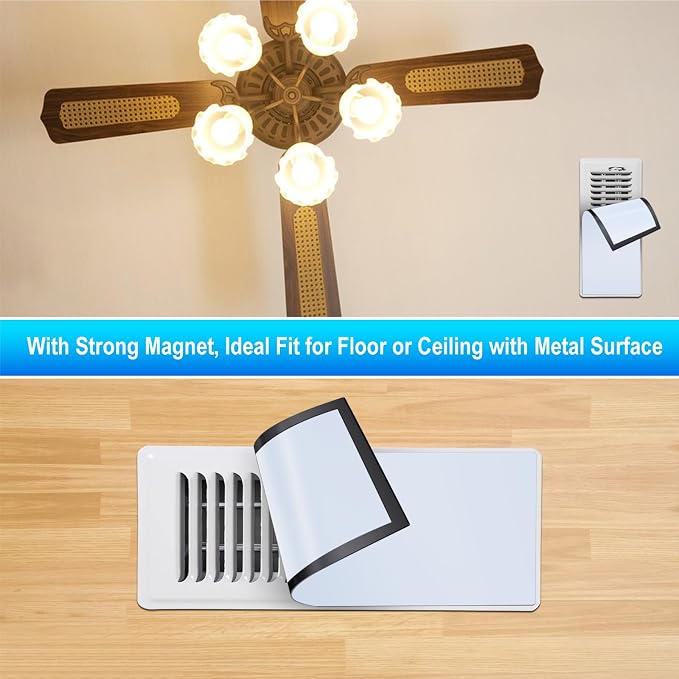 Magnetic Floor Register Vent Covers, 4 x 10 Inch Superior Hold Vent Covers - Image 4