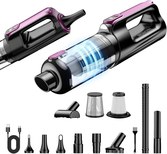 Cordless Handheld Vacuum Cleaner, 18000Pa 2 in 1 Car Vacuum Cleaner&Air Duster by MONOZEL