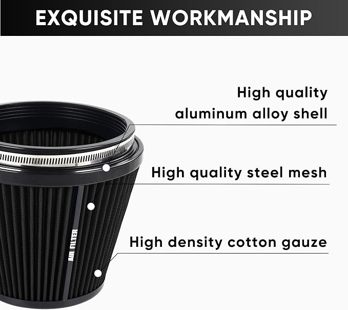 6" 152mm Inlet Cold Air Intake Filter High Flow Honeycomb Top Replacement - Image 6