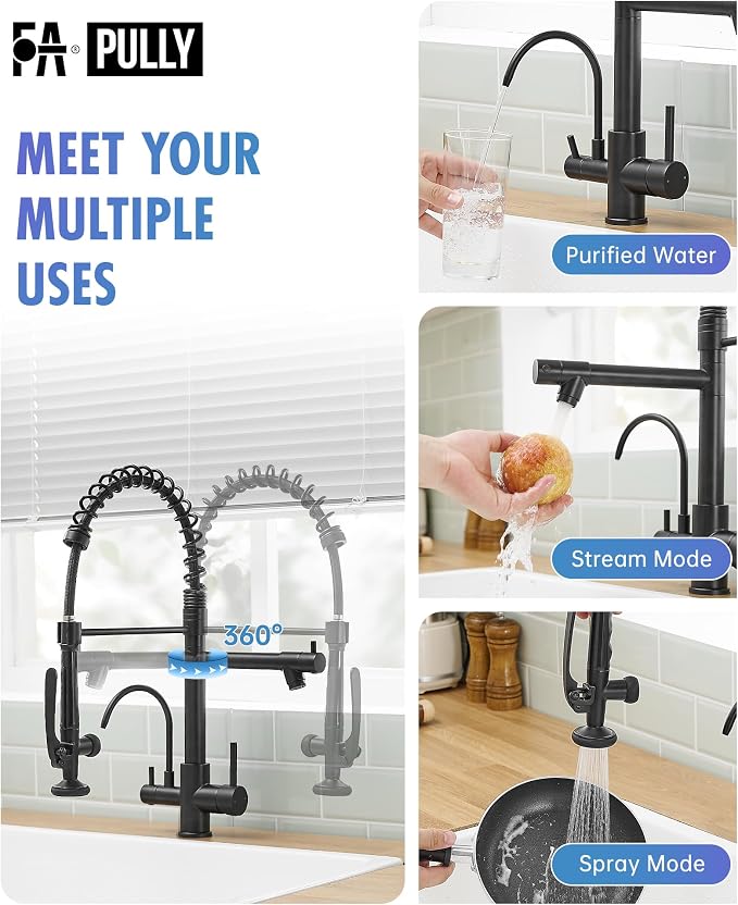 Fapully Commercial 3 Way Kitchen Faucets - Image 3