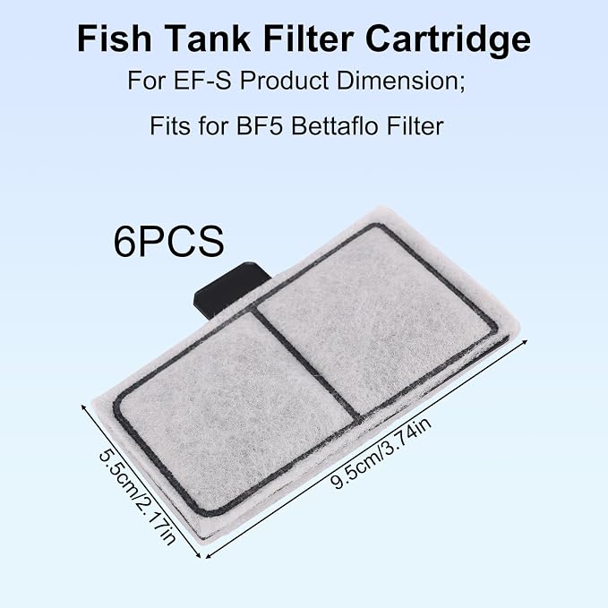 8pcs Filter Cartridges for Top Fin EF-S & BF5 BETTAFLO, 9.5x5.5cm/3.74x2.17in - Image 2