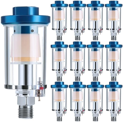 Mudder 14 Pcs Compressed Air Filter Water Oil Separator 1/4 Inch NPT Inlet and by Mudder