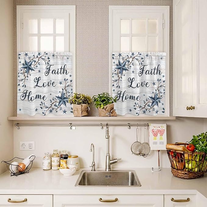 Farmhouse Kitchen Curtains Set 3 Piece - Image 7
