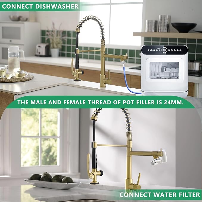 Brushed Gold Kitchen Faucet - Image 7