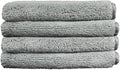 Eurow Microfiber Washcloths, Ultra Soft, Super Absorbent, Fast Drying, Hypoallergenic, Gentle on Skin, Machine Washable Face & Body Cloths,13 x 13 in, 4-Pack, Gray