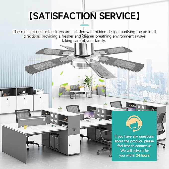 5-Pack, Blade Fan Ceiling Fan Filter | Activated Coconut Shell Carbon Filter - Image 4