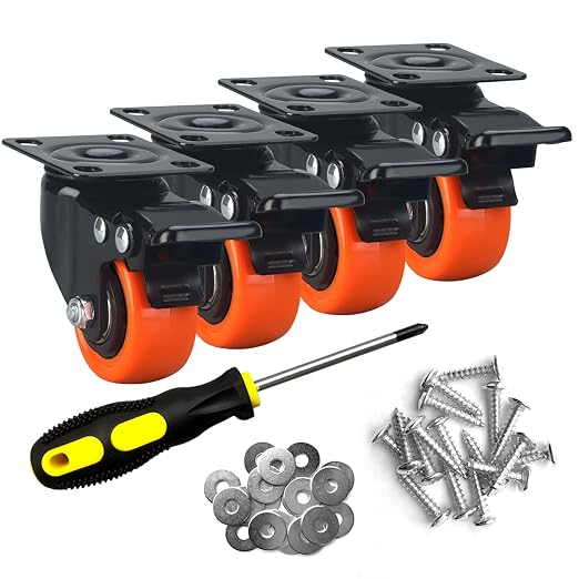 2" Caster Wheels Set of 4, Heavy Duty by ASHGOOB