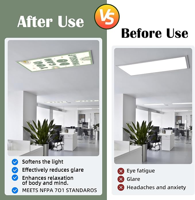 Fluorescent Light Covers -1PCS 4x2 Feet Classroom Covers - Image 4