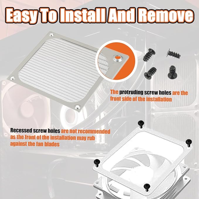 4Pack 120 x 120mm Computer Fan Filter Grills Dust Mesh Magnetic Frame PC Case - Image 5
