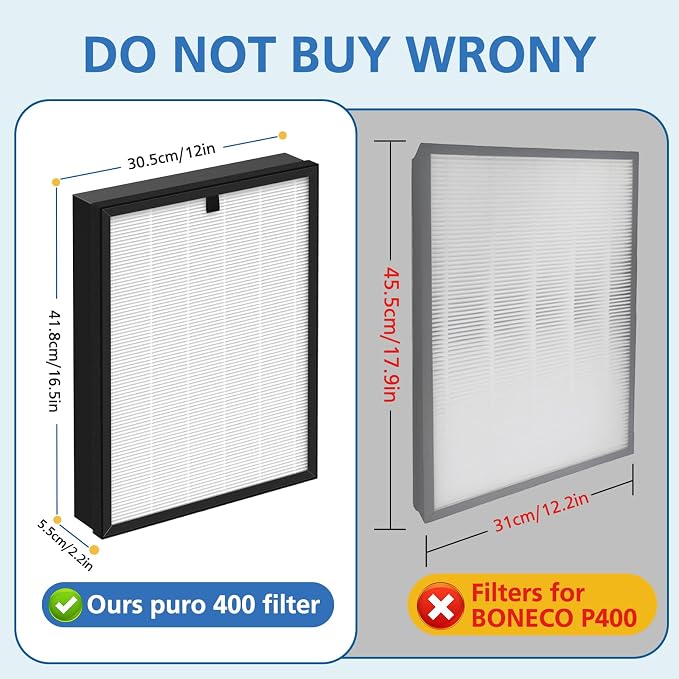 400 Air Purifier Replacement Filter True HP-14 HEPA Filter Compatible - Image 4