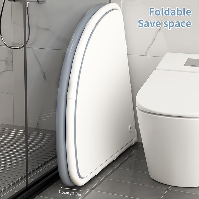 Foldable Bathtub for Adults, 28.8" Fan-Shaped Portable tub, Large Collapsible Soaking Tub Hot Bath & Ice Bath, Freestanding Corner Baths Thickened PVC No Installation Required, Indoor Outdoor