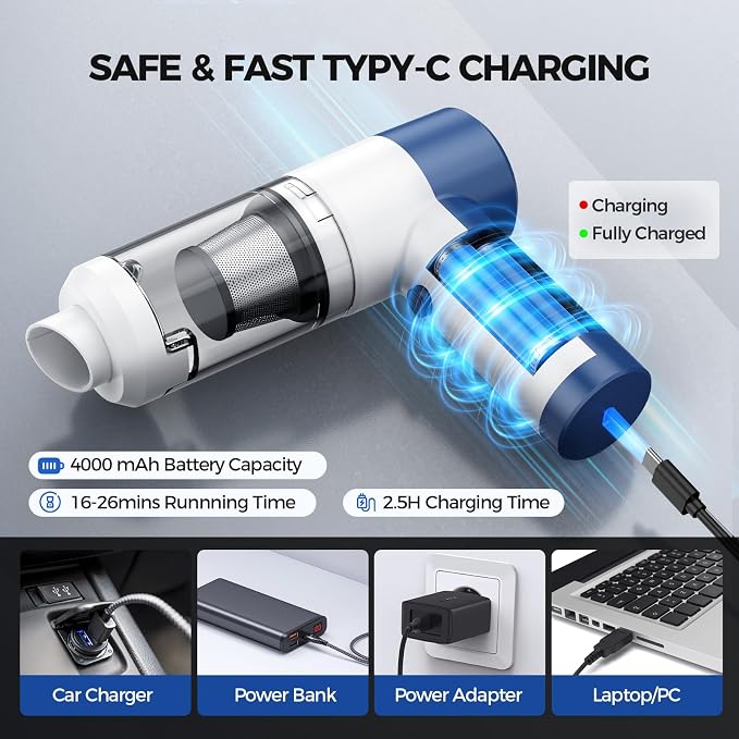 Handheld Vacuum Cordless, 16000PA High Power Car Vacuum - Image 5