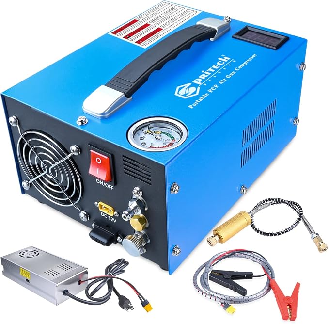 PCP Air Compressor, Portable 4500Psi/30Mpa, Water/Oil-Free, PCP Rifle/Pistol by Spritech