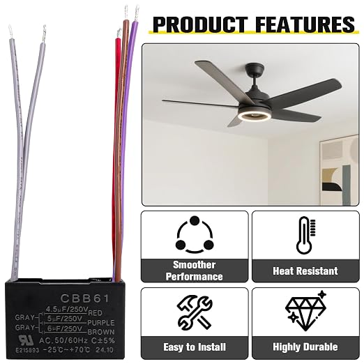 Podoy Ceiling Fan Capacitor 5 Wire - Image 5