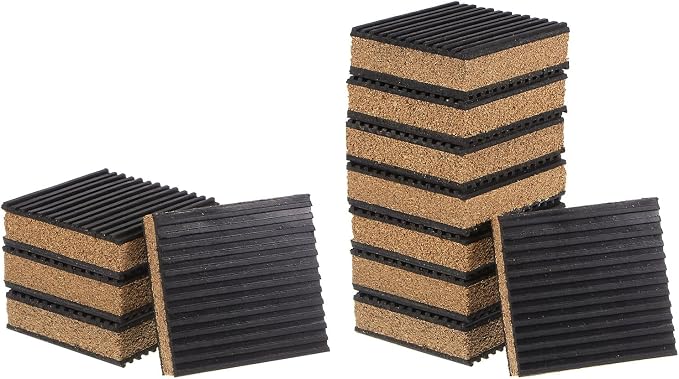 uxcell 12pcs Ribbed Anti-Vibration Isolation Rubber Pads 3" Length x 7/8" Thick by uxcell