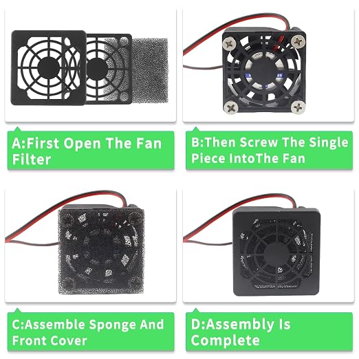 8 Pcs Black Cooling Fan Filter 40 mm Square Plastic Case Fan Filter Cover PC - Image 6