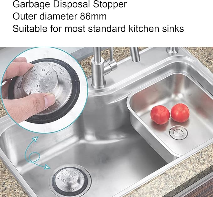 Kitchen Sink Stopper, Odorless Sink Plug Cover, Stainless Steel Garbage - Image 2