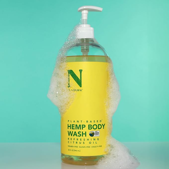 Dr. Natural Hemp Body Wash - Natural for Sensitive Skin - Moisturizing - Anti-Aging and Acne Reduction - Citrus Oil - 32 oz