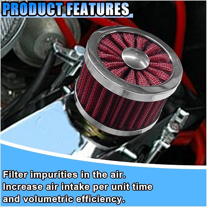23mm Car Air Filter, 0.9'' High Flow Vent Valve Cover, Breather Filter - Image 3