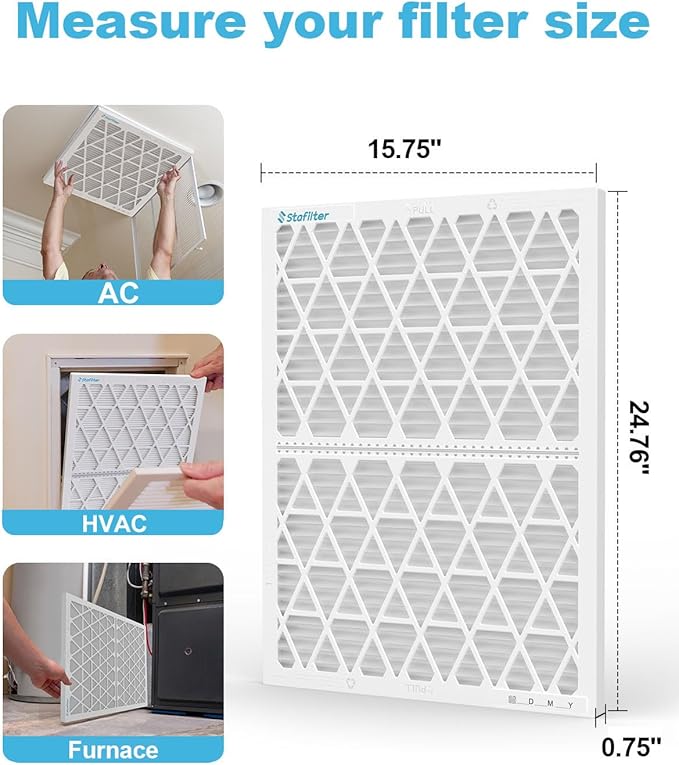 Reusable 16x25x1 Air Filter, 1 Foldable Frame + 6 Refills - Image 7