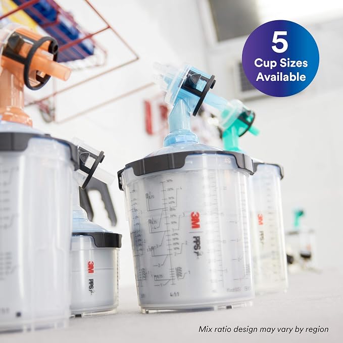 3M PPS 2.0 Spray Gun Cup, Lids and Liners Kit, 3 Ounces, 200-Micron Filter - Image 7