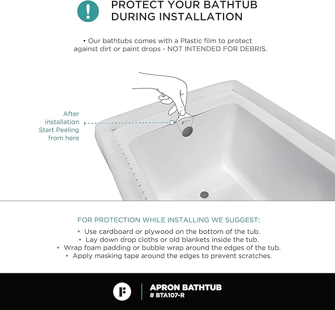 Fine Fixtures Acrylic, Fiberglass Alcove Soaking Bathtub with Integral Apron Front in Glossy White - Right Hand Drain, 48" x 32"