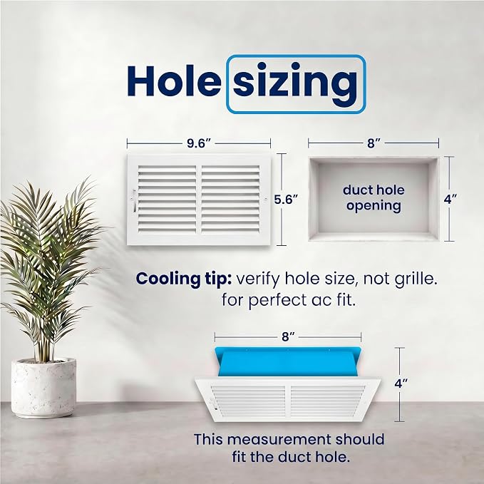 4x8 Inch Aluminum 1-Way Air Flow Vent – Vent Cover - Image 3