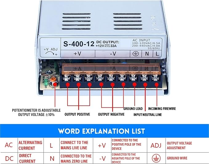 S-400-60 Input 110V Switch 400W 60V 6.7A Air Purifier Power Switching Supply - Image 4