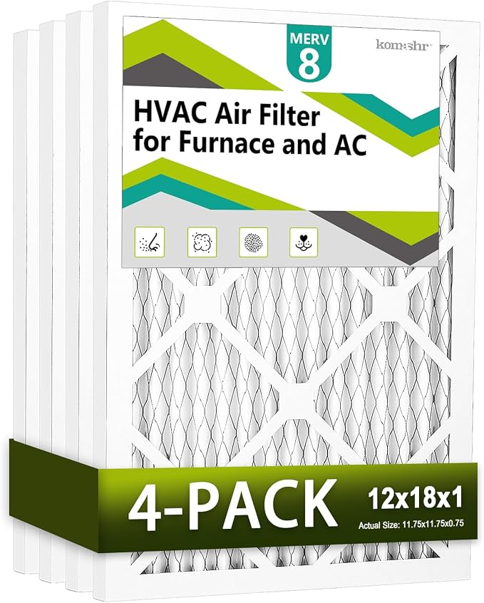 12x18x1 Air Filter MERV 8, HVAC/Furnace AC Filter Replacement, Dust by Komashr